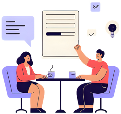 サポートスタッフとお客様の打ち合わせイメージ